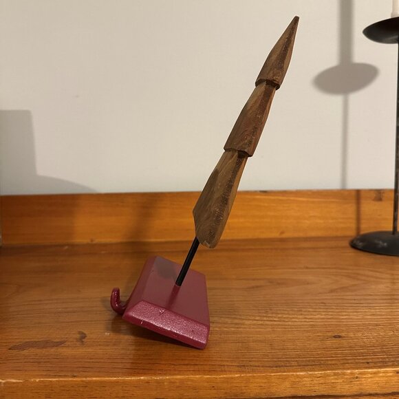 Primitive  Wood Christmas Tree Stocking Holder - Picture 2 of 7